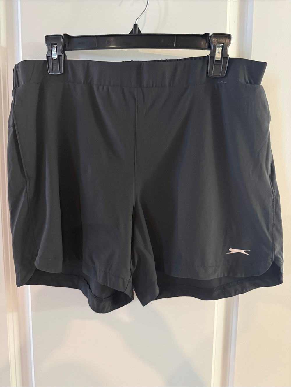 Slazenger Black Women's Athletic Shorts with White Logo